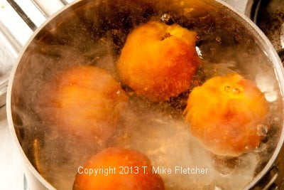 Peaches boiling