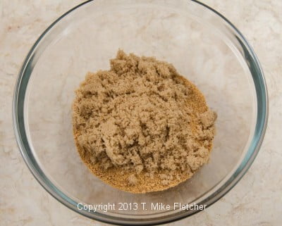 Brown sugar and graham cracker crumbs for Pumpkin Mousse Torte