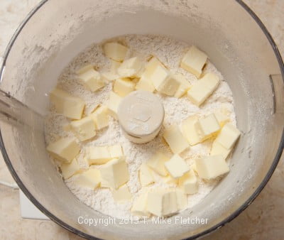 Pate butter over flour