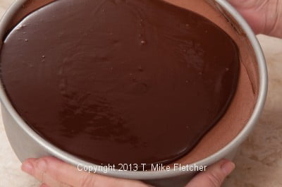 Glaze-tilting 1, Chocolate Strawberry Mousse Torte