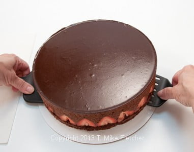 Transferring Tart 3, Chocolate Strawberry Mousse Torte