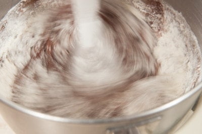 Beater mixing flour