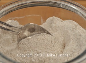 Stirring flour