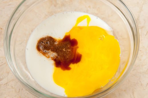 Buttermilk, yolks, and vanilla for Yellow Cake