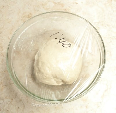 Dough covered and marked