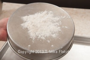 Flour on pan