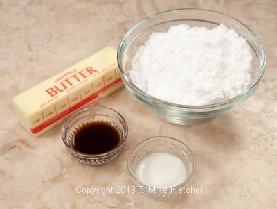 American Buttercream ingredients