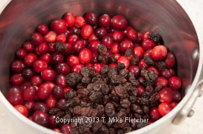 Cranberry ingred. in pan