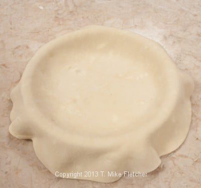Dough in pie plate