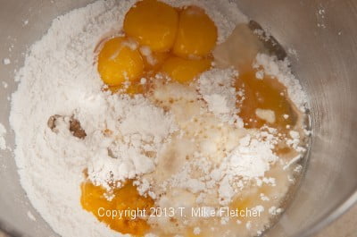 All Liquids in with flour