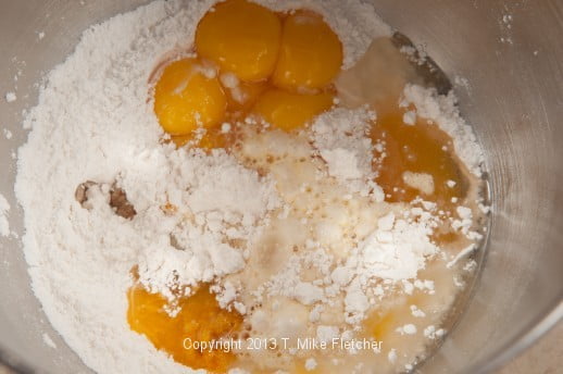 All Liquids in with flour