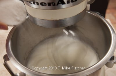 Sugar going into egg whites