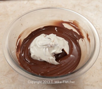 Chocolate, cream and sour cream