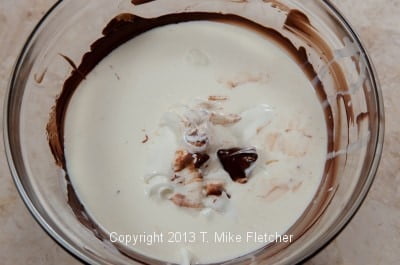 Chocolate with cream and sour cream