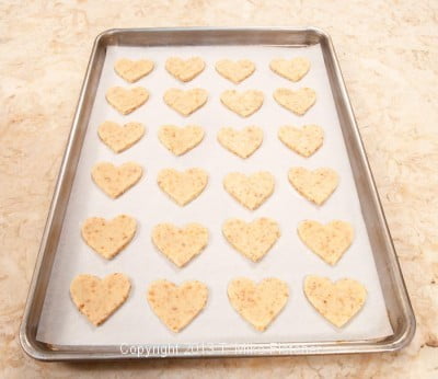 Tray of cut out cookies