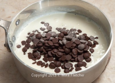 Chocolate in cream