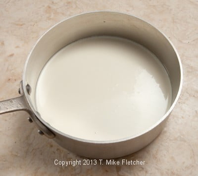 Cream in pan