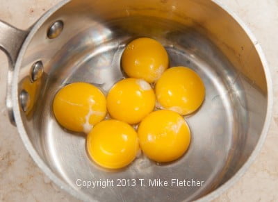 Egg Yolks in pan