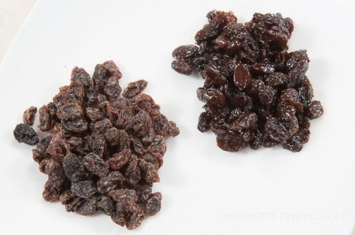 Two different raisins for Hot Cross Buns