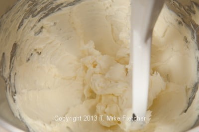 butter, cream cheese mixing