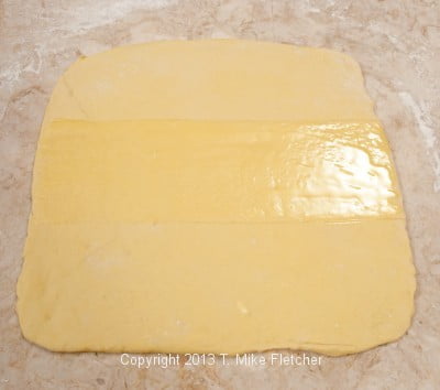 Brushed center with butter