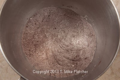 Dry ingredients whisked