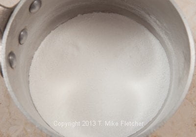 Sugar and cornstarch whisked