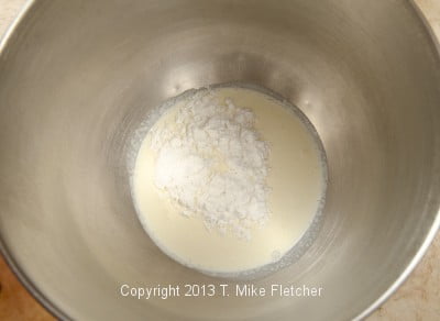 Cream in bowl