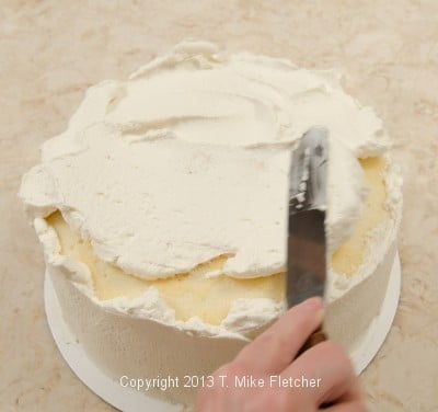 Frosting top of cake