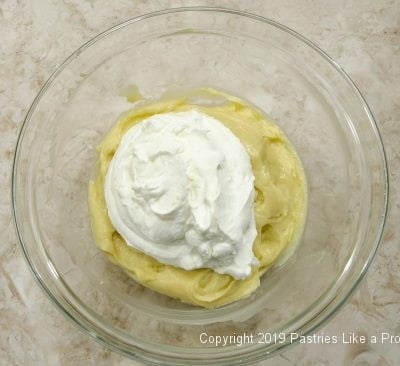 Whipped cream added to pastry cream