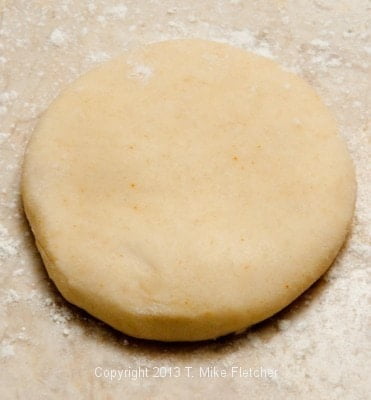 dough flattened