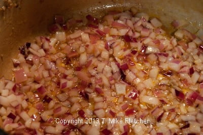 Onions browned