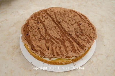 Souffle layer on cake