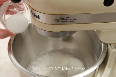 Adding sugar to egg whites