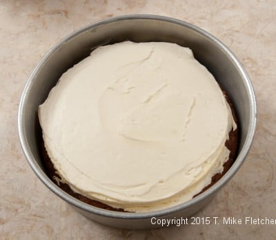 Frosting on cheesecake layer