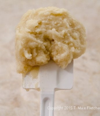 Amaretti cookie batter on spatula