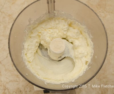 Cream cheese processed for the Triple Chocolate Cheesecake