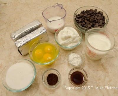 Triple Chocolate Cheesecake ingredients