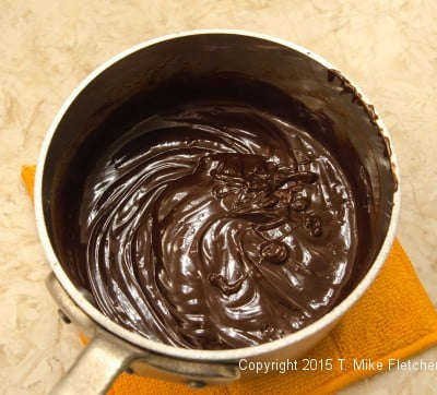 Chocolate whisked for the Triple Chocolate Cheesecake