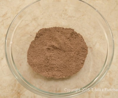 Crust ingredients mixed for the Triple Chocolate Cheesecake