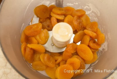 Apricots in processor for Viennese Apricot Torte