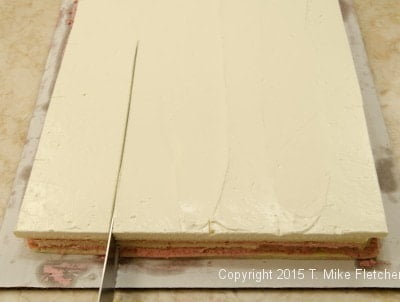 Three inch slice cut from wedding cakes