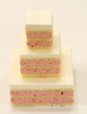 Third layer of wedding cake on