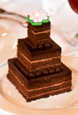 Chocolate Mini Wedding Cake with piped flower