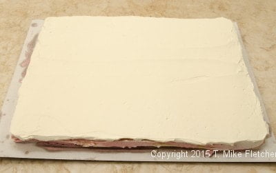 Top layer of Italian buttercream speed out
