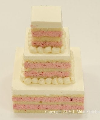 Three tiered min-wedding cake finished