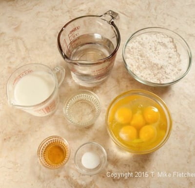 Ingredients for all purpose french crepes