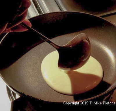 Labeling the butter into the pan for All Purpose French Crepes