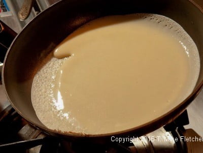 Third rotation in pan for All Purpose French Crepes