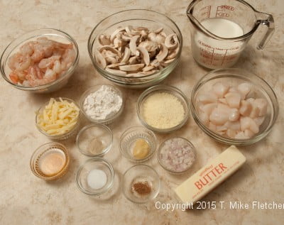 Ingredients for Seafood Crepes